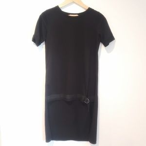 Black High-Low Round Neck Tunic w/Side Slits-sizeM